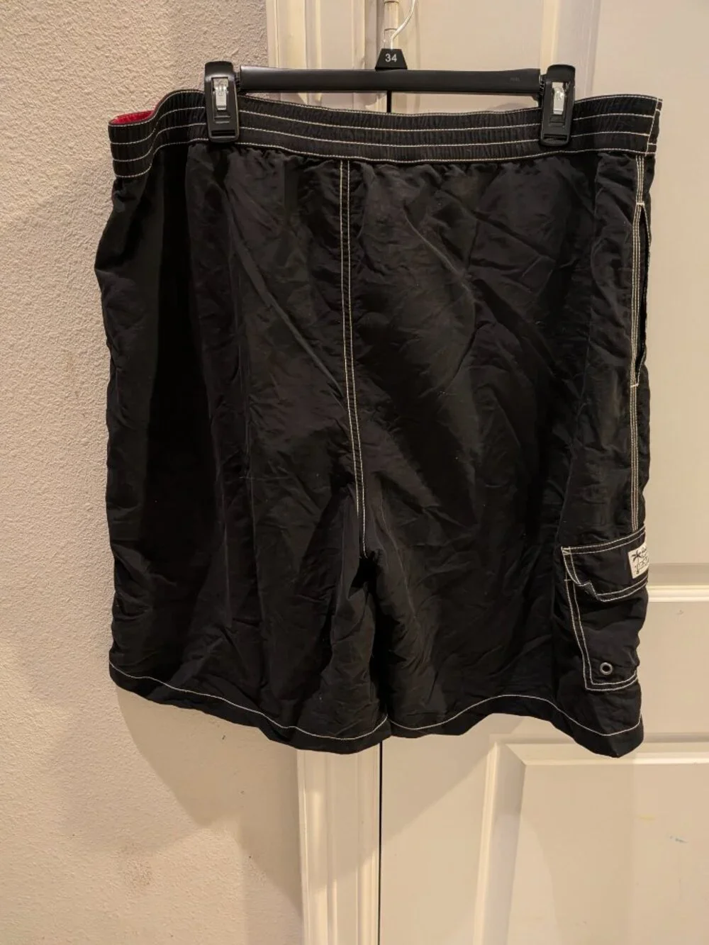 Polo Ralph Lauren Lined Swimming Shorts Black Cargo Pocket Mens Size XXL